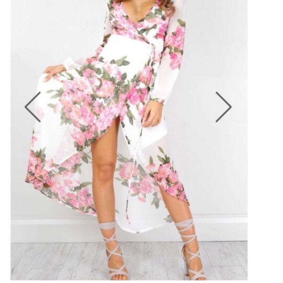Showpo. Pants - Showpo Steal the Show Playsuit White floral Maxi Small